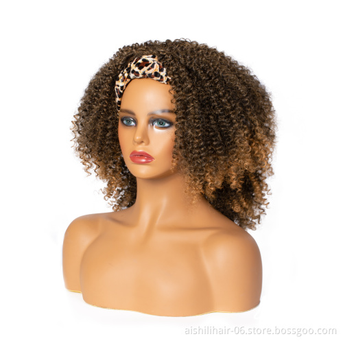 aishilihair headband wigs for black woman synthetic headband wig curly headband wig